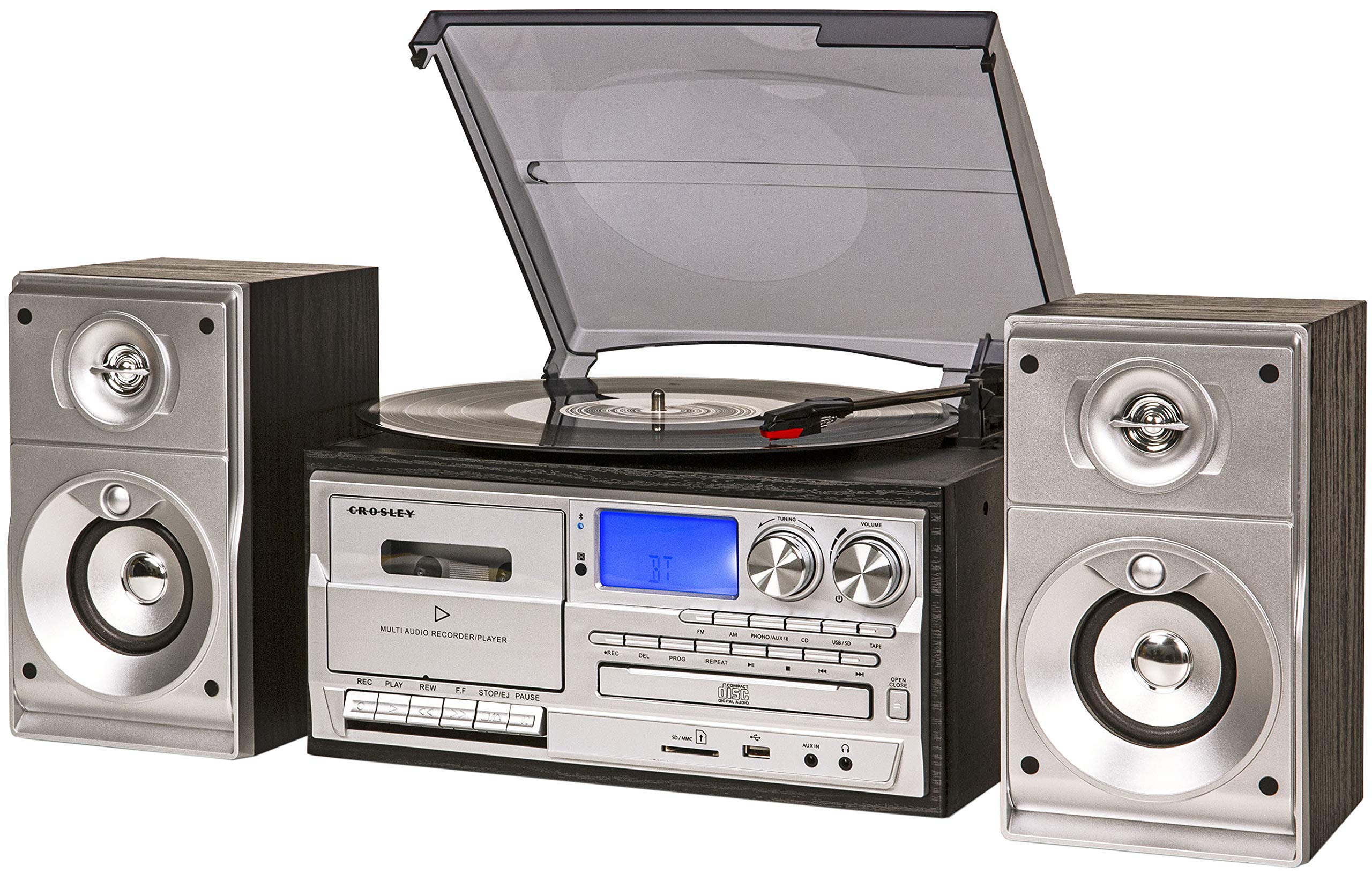 Amazon.com: Crosley CR7014A-BK Eclipse 3-Speed Turntable with